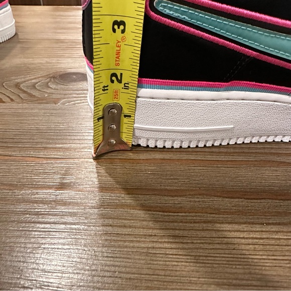 NIKE AIR FORCE 1 LOW SPORT NBA BLACK BLUE GALE LASER FUCHSIA NEON SIZE 10.5 - Picture 13 of 16